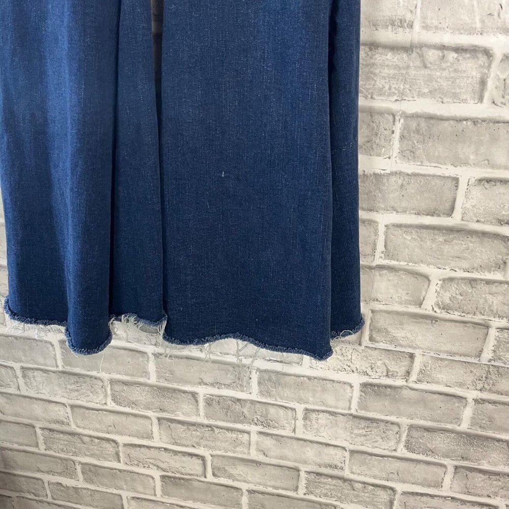 We The Free Super High Rise Lace Up Flare Jeans Size 24 Dark Wash Hippie 24x31 - Picture 2 of 13